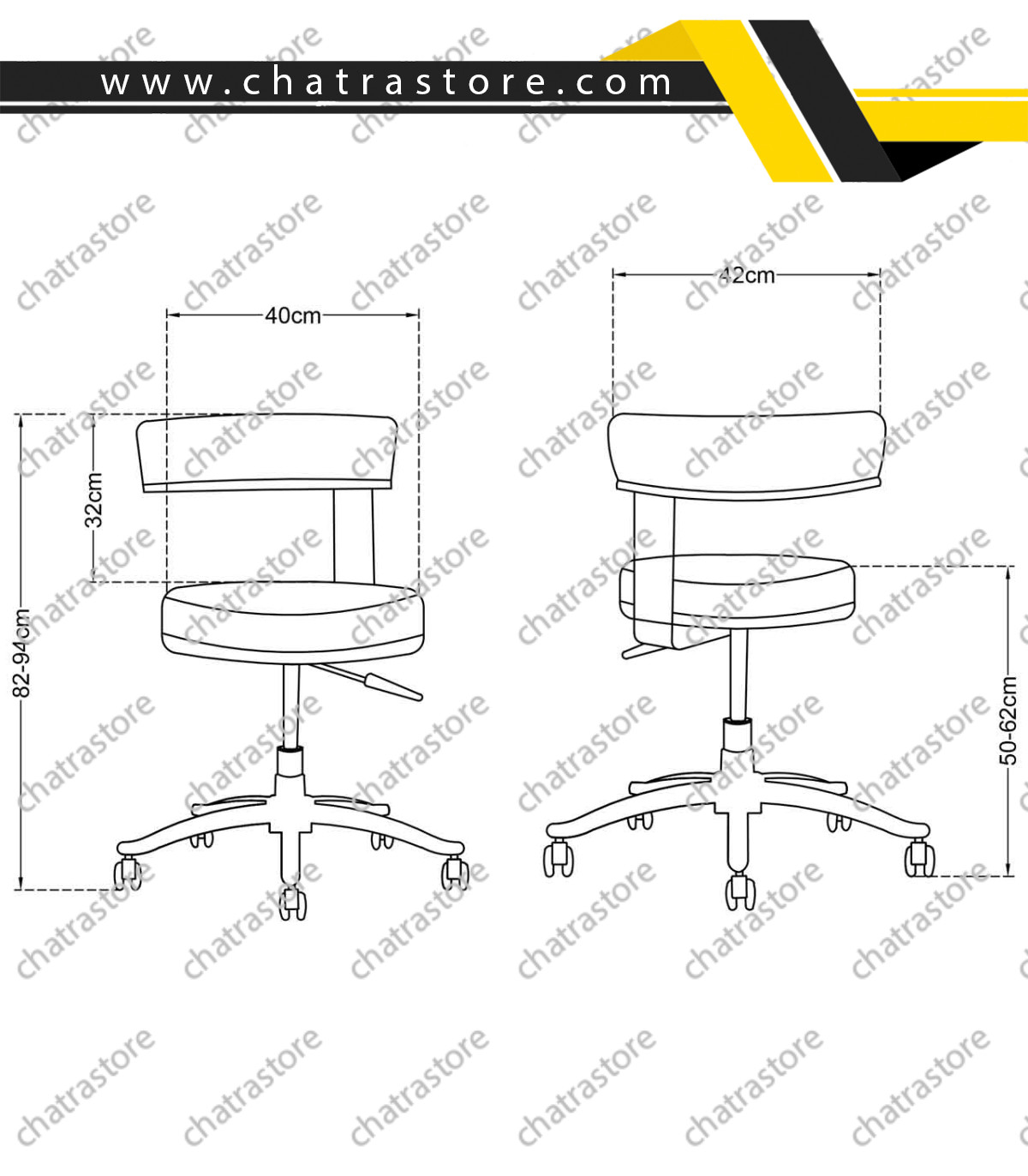 صندلی آزمایشگاهی تیکاند مدل T12-PR