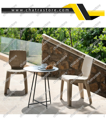 صندلی پلاستیکی حصیری پولاد - مدل جودی