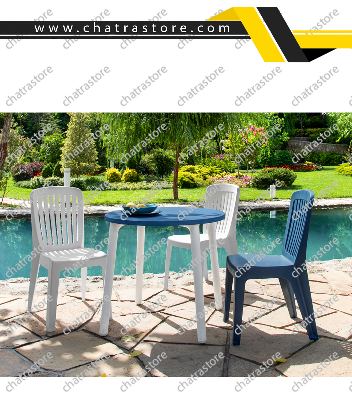 صندلی پلاستیکی پولاد مدل مونیکا نرده ای(بسته 6عددی)