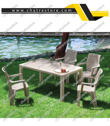 صندلی پلاستیکی پولاد مدل دالتون حصیری(بسته 6عددی)