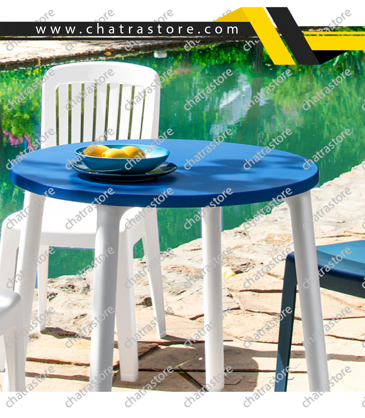 میز گرد پلیمری پولاد مدل لیرا