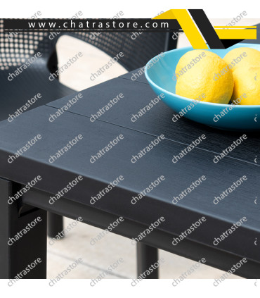 میز مربع پلیمری پولاد مدل جاسمین 4 نفره