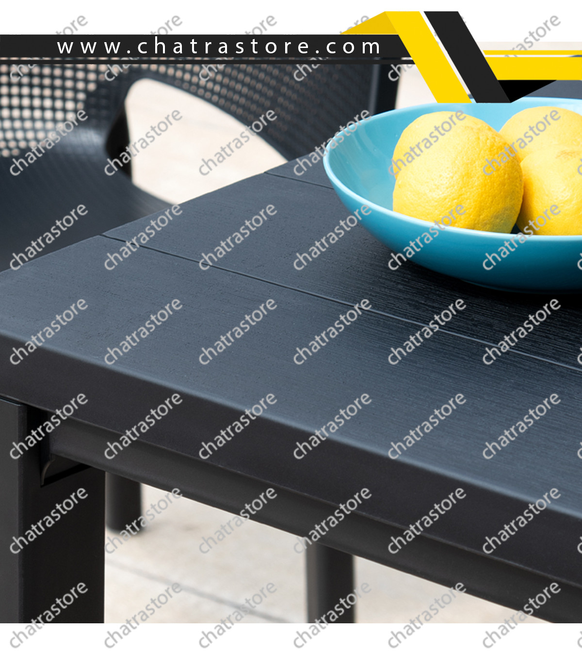 میز مربع پلیمری پولاد مدل جاسمین 4 نفره