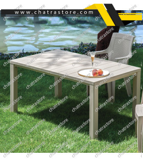 میز مستطیل پلیمری پولاد مدل جاسمین 6 نفره