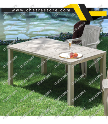 میز مستطیل پلیمری پولاد مدل جاسمین 6 نفره