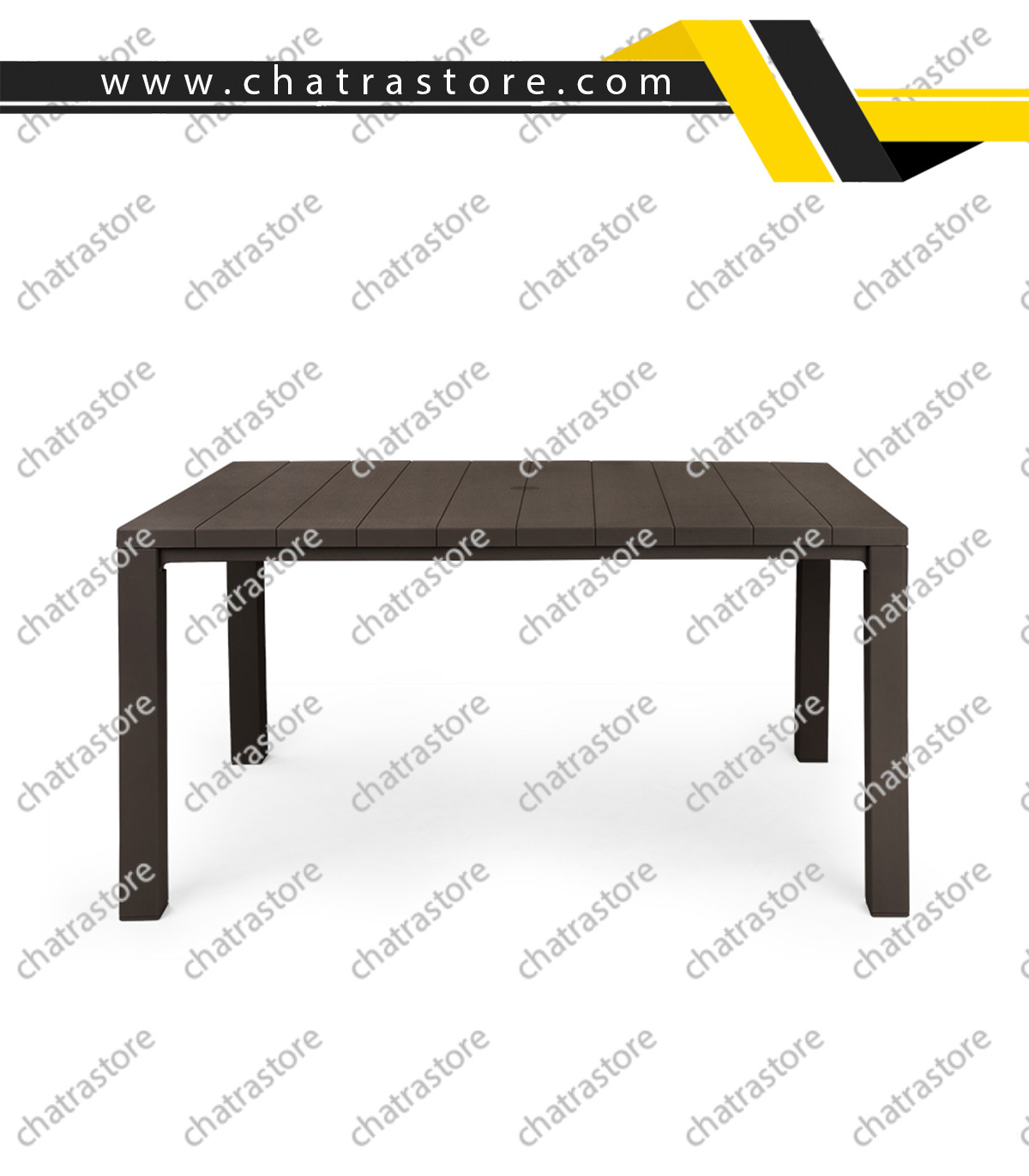 میز مستطیل پلیمری پولاد مدل جاسمین 6 نفره