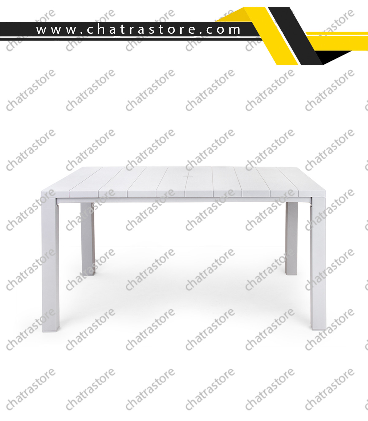 میز مستطیل پلیمری پولاد مدل جاسمین 6 نفره