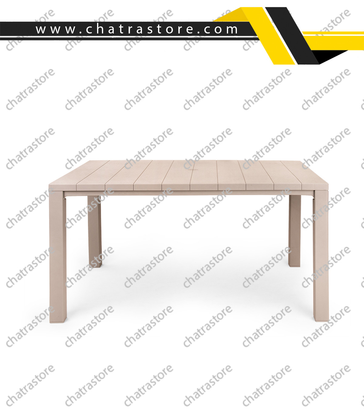 میز مستطیل پلیمری پولاد مدل جاسمین 6 نفره