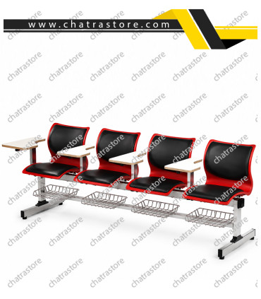 صندلی آموزشی H&D -چهار نفره مدل آفیس با جاکتابی