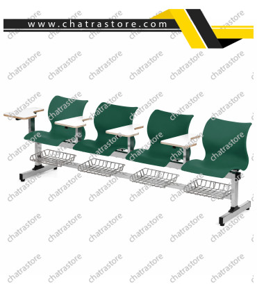 صندلی آموزشی H&D -چهار نفره مدل آفیس با جاکتابی