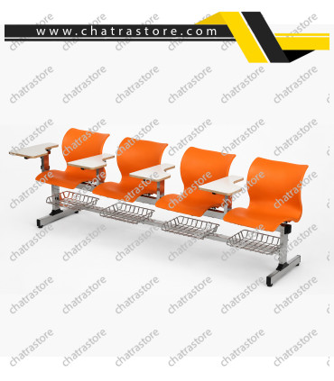 صندلی آموزشی H&D -چهار نفره مدل آفیس با جاکتابی