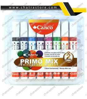 ماژیک وایت برد canco مدل پریمو میکس گرد (8 رنگ) - بسته 12 عددی