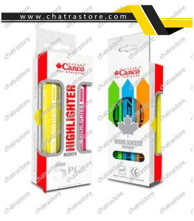 ماژیک هایلایتر canco مدل قلورسنت - بسته 5 عددی