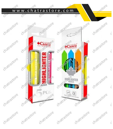 ماژیک هایلایتر canco مدل قلورسنت - بسته 5 عددی