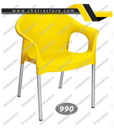 صندلی پلاستیکی برند ناصر مدل دسته دار - پایه فلزی کد 990