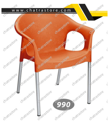 صندلی پلاستیکی برند ناصر مدل دسته دار - پایه فلزی کد 990