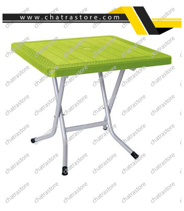 میز مربع حصیرباف تاشو پایه فلزی برندناصر پلاستیک کد 223