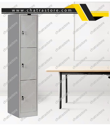 کمد جا لباسی فلزی مدل سه درب روی هم برند NOVA