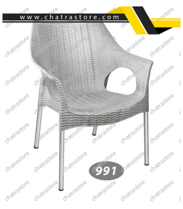 صندلی پایه فلزی دسته دار حصیر بافت ناصر کد 991
