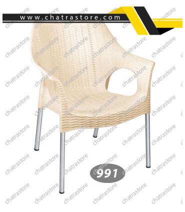 صندلی پایه فلزی دسته دار حصیر بافت ناصر کد 991