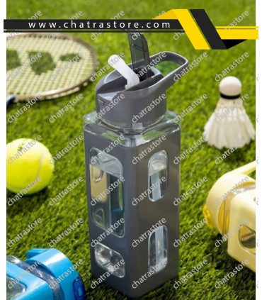 بطری کاور دار مربع نی دار سیلیکونی