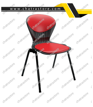 صندلی انتظار تک نفره مدل لوله ای نشیمن صدفی بدون دسته