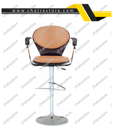 صندلی اپن کانتر بار برند NOVA مدل نشیمن صدفی دسته دار