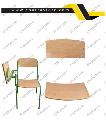 کفی و پشتی قوس دار صندلی دسته دار تحصیلی