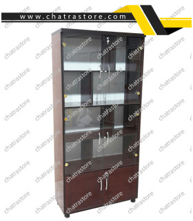 کتابخانه برند NOVA مدل D596 درب شیشه ای