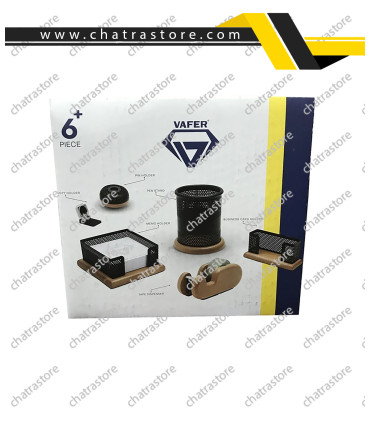 ست رومیزی اداری چوب و فلز وافر 6 عددی