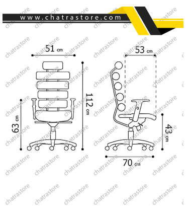 ابعاد صندلی مدیریتی