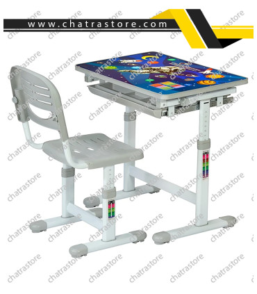 میز و صندلی تحریر کودک طرح فضانورد(ارتفاع قابل تنظیم)