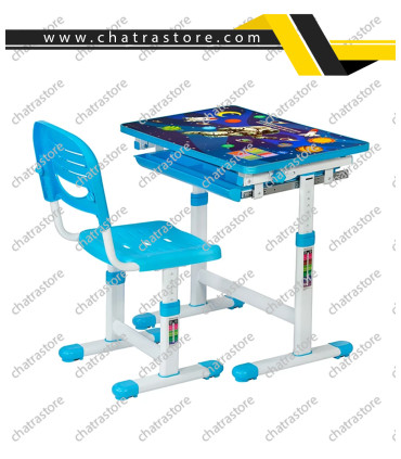 میز و صندلی تحریر کودک طرح فضانورد(ارتفاع قابل تنظیم)