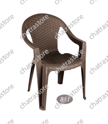 صندلی پلاستیکی دسته دار ناصر مدل حصیربافت کد811(6تایی)