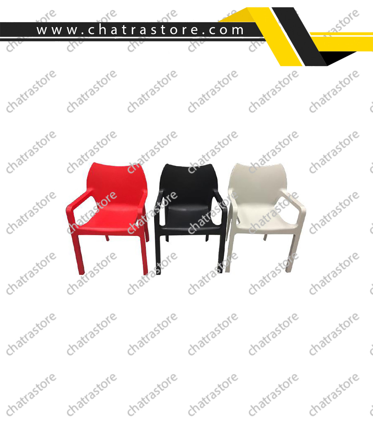 صندلی پلاستیکی دسته دار ناصر مدل مدرن کد994(6تایی)