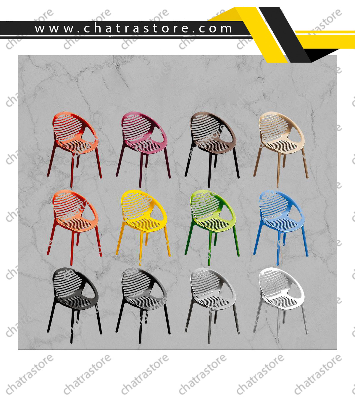 صندلی پلاستیکی دسته دار ناصر مدل فانتزی مدرن کد995(6تایی)