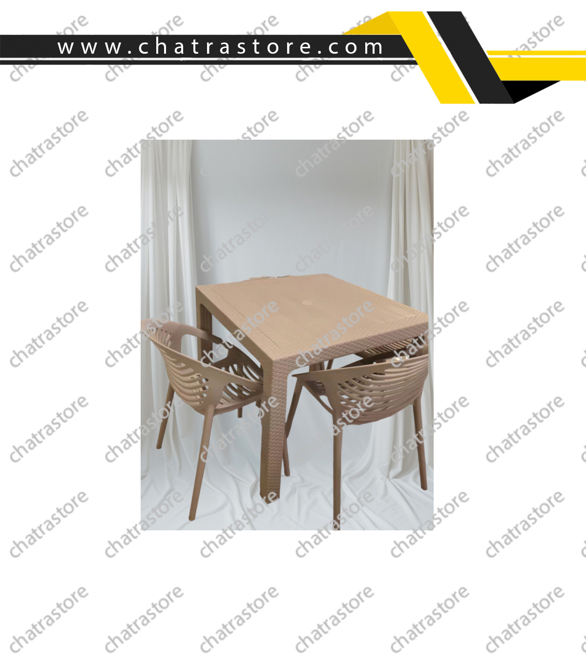 صندلی پلاستیکی دسته دار ناصر مدل فانتزی مدرن کد995(6تایی)