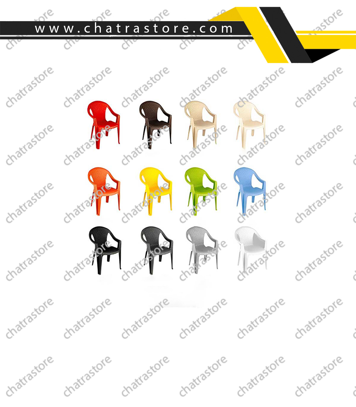 صندلی پلاستیکی دسته دار ناصر مدل لوزی کد850(6تایی)