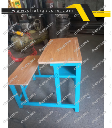 میز و نیمکت دانش آموزی دو نفره برند NOVA طرح اقتصادی مدل بدون پشتی