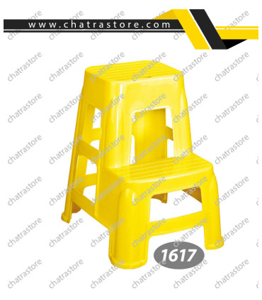 چهارپایه پلاستیکی بلند دوپله ناصر کد 1617(بسته6تایی)