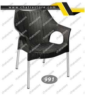 صندلی پایه فلزی دسته دار حصیر بافت ناصر کد 991(بسته6 عددی)