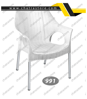 صندلی پایه فلزی دسته دار حصیر بافت ناصر کد 991(بسته6 عددی)