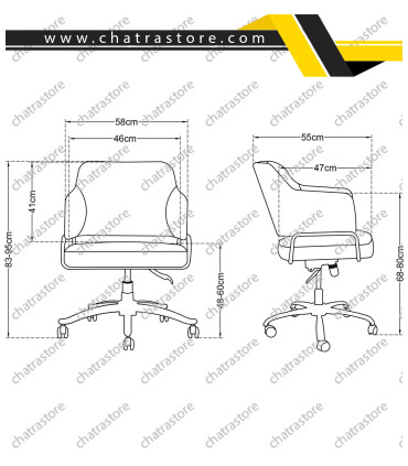 ابعاد صندلی اداری