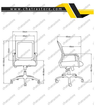 ابعاد استاندارد صندلی اداری
