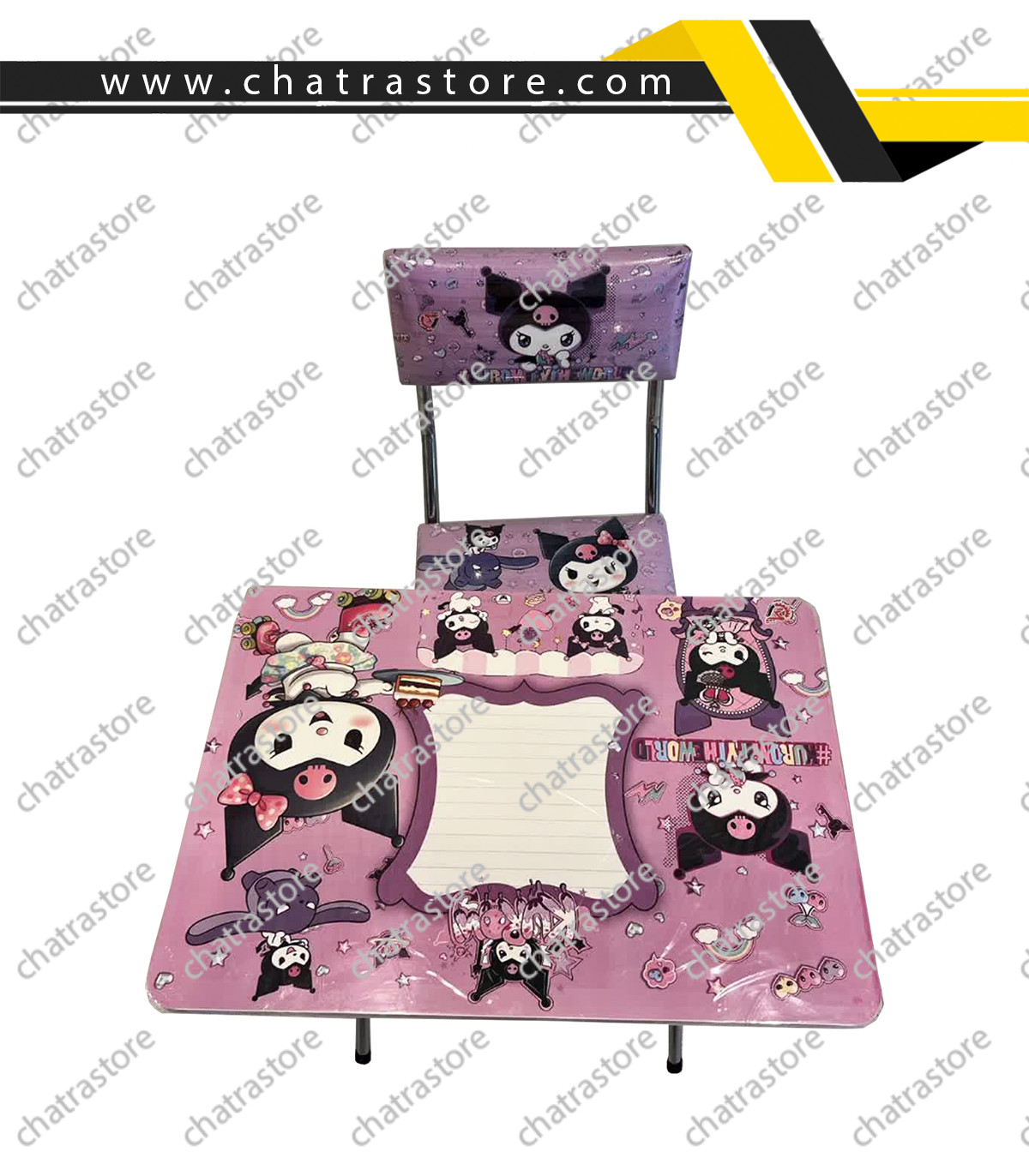 صندلی و میز تحریر تاشو کودک مدل کرومی