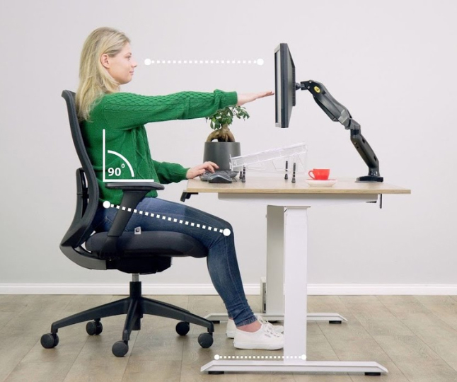 ابعاد استاندارد صندلی اداری