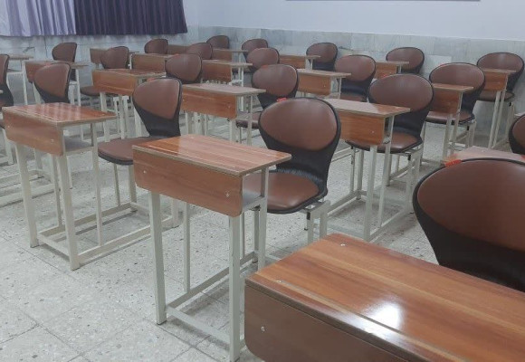 تجهیز مدرسه متوسطه دولتی فرزانگان نیشابور با نیمکت های تک نفره برند NOVA مدل نشیمن صدفی